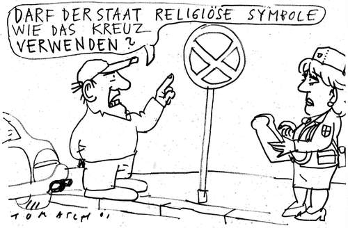 Cartoon: Kruzifix (medium) by Jan Tomaschoff tagged kruzifixe,schulen,klassenraum,kruzifixe,schulen,klassenraum