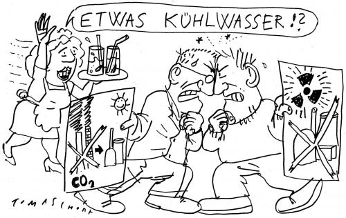 Cartoon: Kühlwasser (medium) by Jan Tomaschoff tagged atomkraft,kernenergie,energiepreise,ölpreis