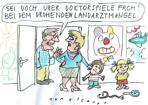 Cartoon: Landärzte (medium) by Jan Tomaschoff tagged landärzte,mangel,landärzte,mangel