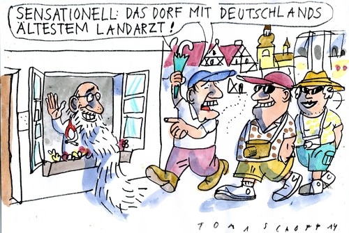 Cartoon: Landarzt (medium) by Jan Tomaschoff tagged landarztmangel,landarztmangel