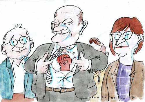 Cartoon: links (medium) by Jan Tomaschoff tagged spd,scholz,spd,scholz