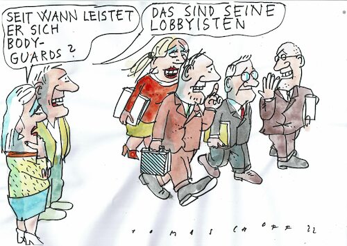 Cartoon: Lobby (medium) by Jan Tomaschoff tagged lobbyisten,politiker,lobbyisten,politiker