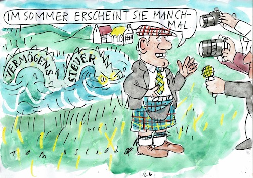 Cartoon: Loch Ness (medium) by Jan Tomaschoff tagged vermögenssteuer,gerüchte,vermögenssteuer,gerüchte