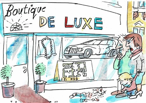 Cartoon: Luxus (medium) by Jan Tomaschoff tagged wohnen,mieten,familie,wohnen,mieten,familie