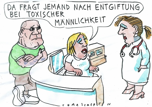 Cartoon: männlich (medium) by Jan Tomaschoff tagged männlichkeit,gender,überheblichkeit,toxizität,männlichkeit,gender,überheblichkeit,toxizität