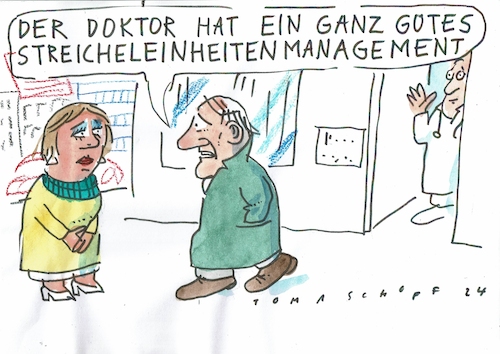 Cartoon: Management (medium) by Jan Tomaschoff tagged gasundheit,arzt,empathie,gasundheit,arzt,empathie