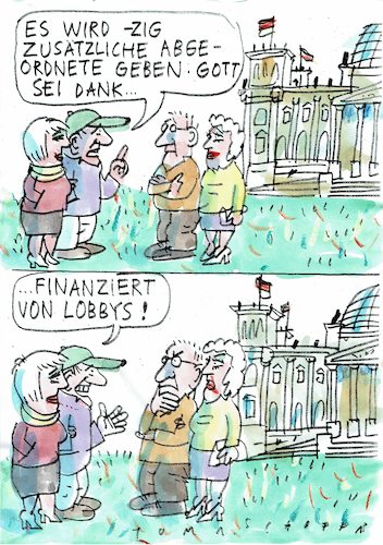 Cartoon: Mandate (medium) by Jan Tomaschoff tagged wahl,bundestag,überhangmandate,lobby,wahl,bundestag,überhangmandate,lobby