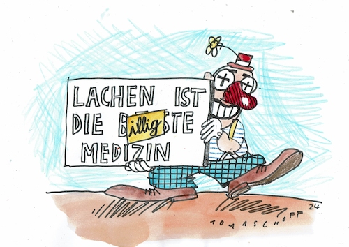 Cartoon: Medizin (medium) by Jan Tomaschoff tagged medizin,gesundheit,lachen,geld,medizin,gesundheit,lachen,geld