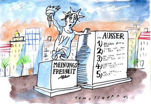 Cartoon: Meinungsfreiheit (medium) by Jan Tomaschoff tagged meinungsfreiheit,pressefreiheit,meinungsfreiheit,pressefreiheit