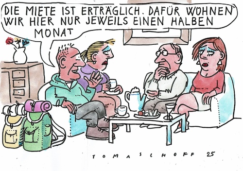 Cartoon: Miete (medium) by Jan Tomaschoff tagged wohnungsnot,mieten,wohnungsnot,mieten
