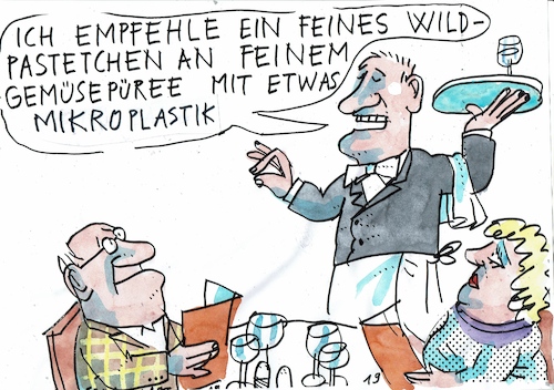 Cartoon: Mikroplastik (medium) by Jan Tomaschoff tagged gastronomie,umwelt,mikroplastik,ernährung,gastronomie,umwelt,mikroplastik,ernährung