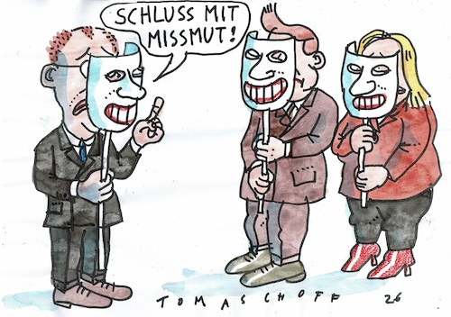 Cartoon: Missmut (medium) by Jan Tomaschoff tagged krisen,merz,stimmung,krisen,merz,stimmung