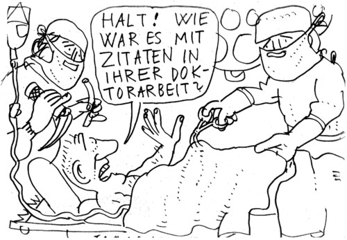 Cartoon: Moment (medium) by Jan Tomaschoff tagged arzt,doktor,doktorarbeit,plagiat,guttenberg