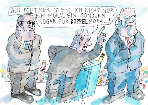 Cartoon: Moral (medium) by Jan Tomaschoff tagged politiker,ehrlichkeit,moral,politiker,ehrlichkeit,moral