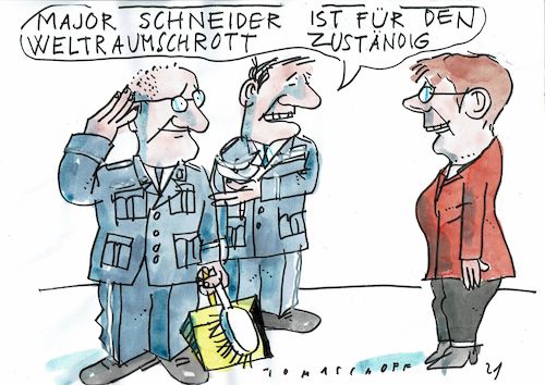 Cartoon: Müll (medium) by Jan Tomaschoff tagged bundeswehr,weltraum,müll,bundeswehr,weltraum,müll