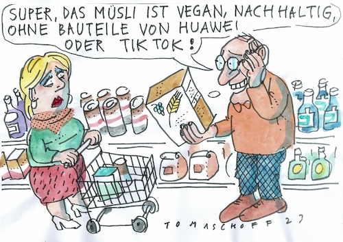 Cartoon: Müsli (medium) by Jan Tomaschoff tagged ernäherung,veganes,technik,china,ernäherung,veganes,technik,china
