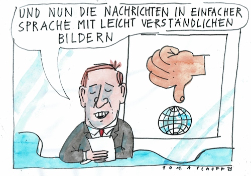 Cartoon: Nachrichten (medium) by Jan Tomaschoff tagged welt,politik,welt,politik