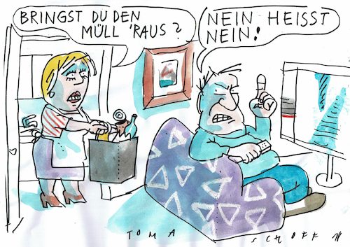Cartoon: nein (medium) by Jan Tomaschoff tagged ehe,haushalt,gleichberechtigung,ehe,haushalt,gleichberechtigung
