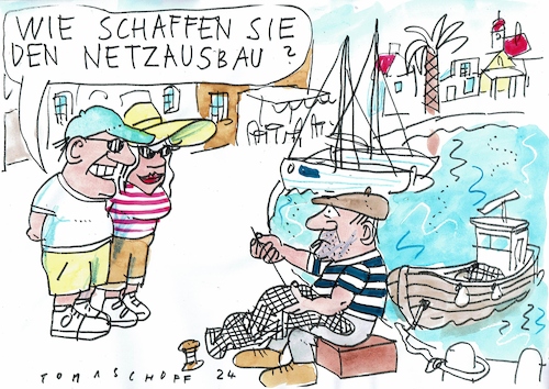 Cartoon: Netzausbau (medium) by Jan Tomaschoff tagged netzausbau,energiewende,netzausbau,energiewende