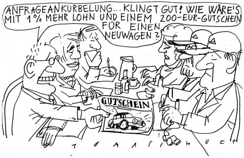 Cartoon: Neuwagen (medium) by Jan Tomaschoff tagged neuwagenverkauf,autoindustrie