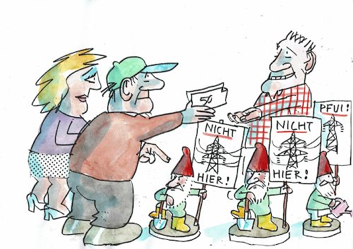 Cartoon: Nicht bei uns (medium) by Jan Tomaschoff tagged energiewende,stromtrassen,energiewende,stromtrassen