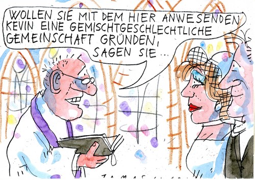 Cartoon: no (medium) by Jan Tomaschoff tagged ehe,partnerschaft,ehe,partnerschaft