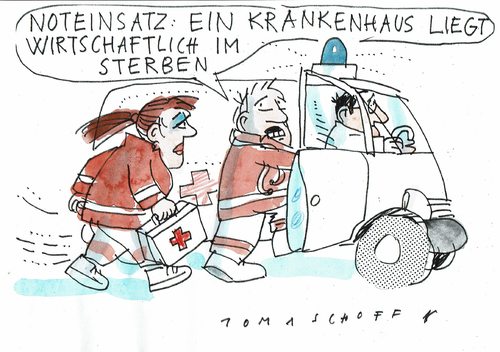 Cartoon: Notfall (medium) by Jan Tomaschoff tagged krankanhausreform,krankanhausreform
