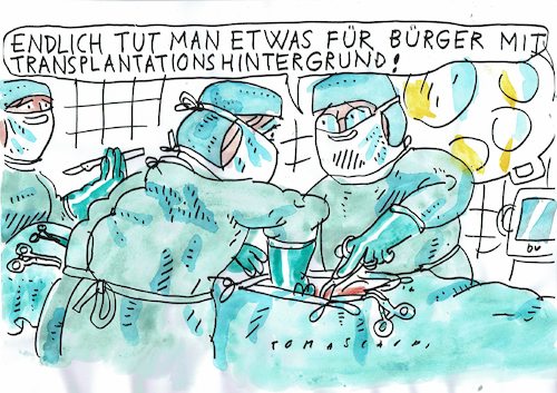 Cartoon: Organersatz (medium) by Jan Tomaschoff tagged transplantation,organspende,transplantation,organspende
