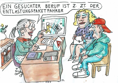 Cartoon: Paket (medium) by Jan Tomaschoff tagged rezession,entlastungspaket,rezession,entlastungspaket