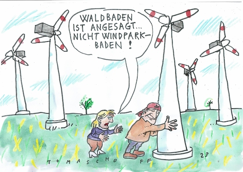 Cartoon: Park (medium) by Jan Tomaschoff tagged windpark,energie,windpark,energie