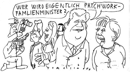 Cartoon: Patchwork (medium) by Jan Tomaschoff tagged familienpolitik,seehofer,merkel