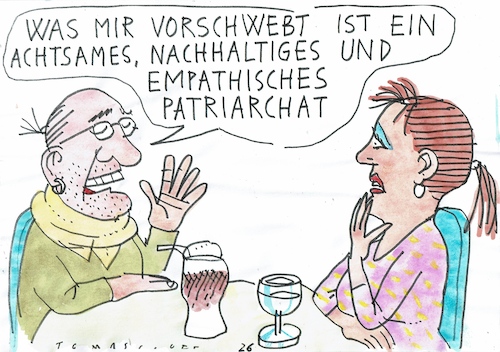 Cartoon: Patriarch (medium) by Jan Tomaschoff tagged mann,frau,beziegung,phrasen,patriarchet,mann,frau,beziegung,phrasen,patriarchet