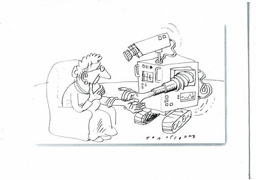 Cartoon: Pflege (medium) by Jan Tomaschoff tagged alter,gesundheit,pflege,fachkräftemangel,roboter,alter,gesundheit,pflege,fachkräftemangel,roboter