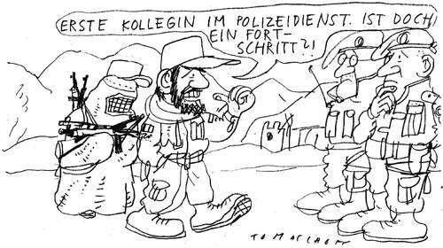 Cartoon: Polizei in Afghanistan (medium) by Jan Tomaschoff tagged polizeiausbildung,afghanistan,polizeiausbildung,afghanistan