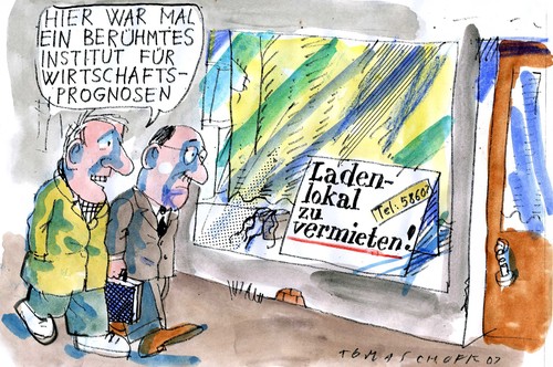 Cartoon: Prognosen... (medium) by Jan Tomaschoff tagged wirtschaftskrise,wirtschaftskrise,finanzen,finanzkrise