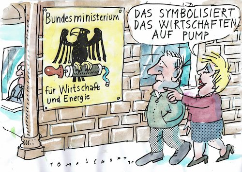 Cartoon: Pump (medium) by Jan Tomaschoff tagged corona,krise,wirtschaft,kredite,staatshaushalt,corona,krise,wirtschaft,kredite,staatshaushalt