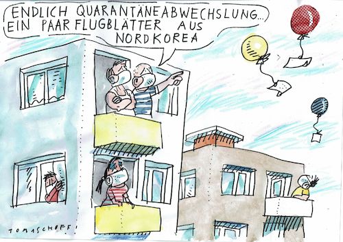 Cartoon: Quarantäne (medium) by Jan Tomaschoff tagged corona,quarantäne,vereinsamung,corona,quarantäne,vereinsamung