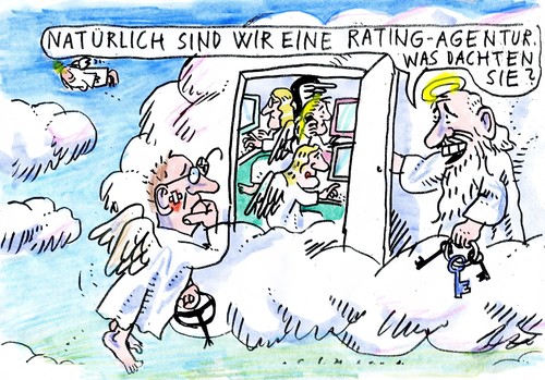 Cartoon: Ratingagentur (medium) by Jan Tomaschoff tagged ratingagentur,rating,agentur
