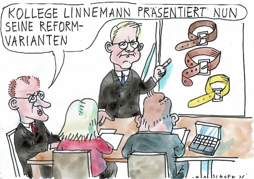 Cartoon: Reform (medium) by Jan Tomaschoff tagged linnemann,gesundheit,reform,sparen,linnemann,gesundheit,reform,sparen