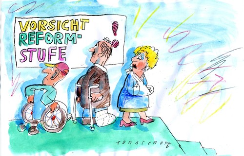 Cartoon: Reformstufe (medium) by Jan Tomaschoff tagged reformen,reformen
