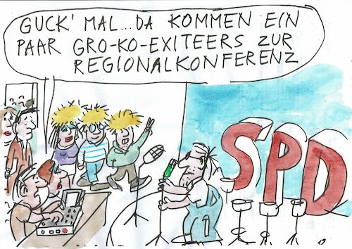 Cartoon: Regionalkonferenz (medium) by Jan Tomaschoff tagged spd,groko,spd,groko