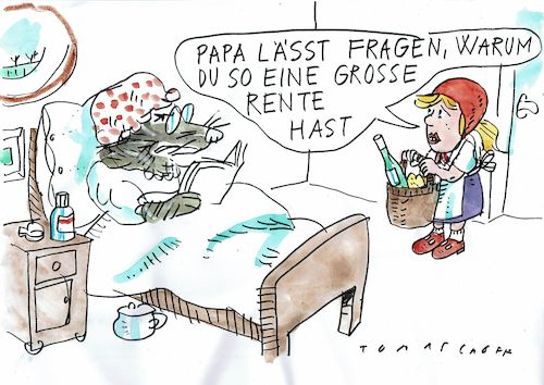 Cartoon: Rente (medium) by Jan Tomaschoff tagged rente,demografie,babyboomer,rente,demografie,babyboomer