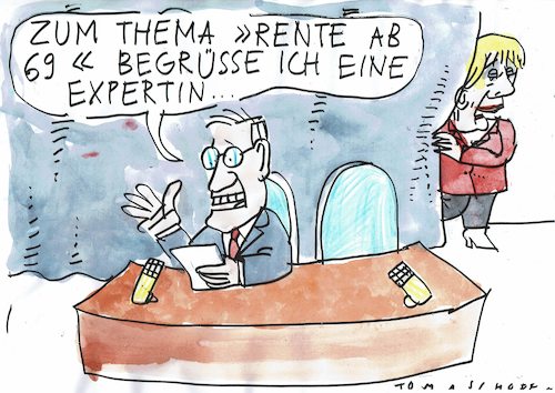 Cartoon: Rente 69 (medium) by Jan Tomaschoff tagged renten,merkel,renten,merkel