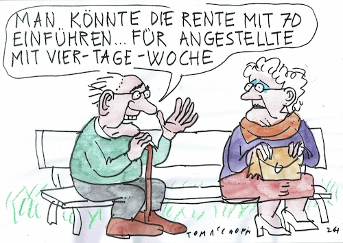 Cartoon: Rente 70 (medium) by Jan Tomaschoff tagged rentenalter,arbeit,arbeitszeit,rentenalter,arbeit,arbeitszeit