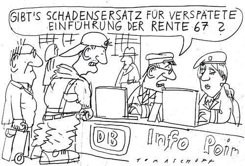 Cartoon: Rente mit 67 (medium) by Jan Tomaschoff tagged rente,67