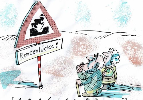 Cartoon: Rentenlücke (medium) by Jan Tomaschoff tagged altersarmut,rente,altersarmut,rente