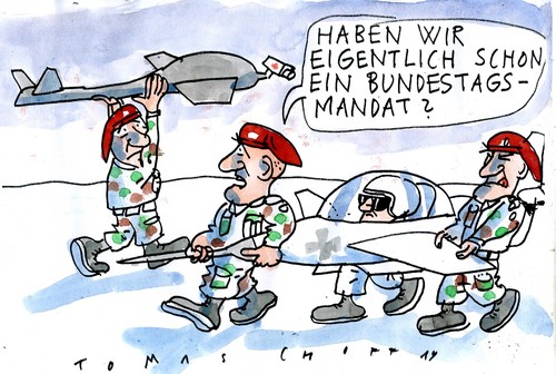 Cartoon: robustes Mandat (medium) by Jan Tomaschoff tagged bundeswehr,waffen,bundeswehr,waffen