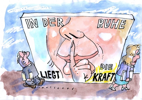 Cartoon: Ruhe (medium) by Jan Tomaschoff tagged führungsschwäche,merkel,kanzlerin
