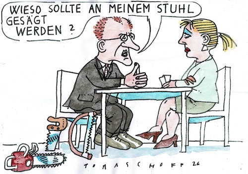 Cartoon: Sägen (medium) by Jan Tomaschoff tagged merz,kanzler,wahl,abwahl,merz,kanzler,wahl,abwahl