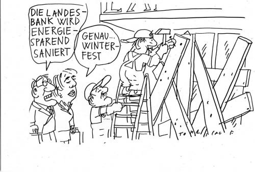 Cartoon: Sanierung (medium) by Jan Tomaschoff tagged banken,aktienkurse,finanztitel,wirtschaftskrise,landesbank